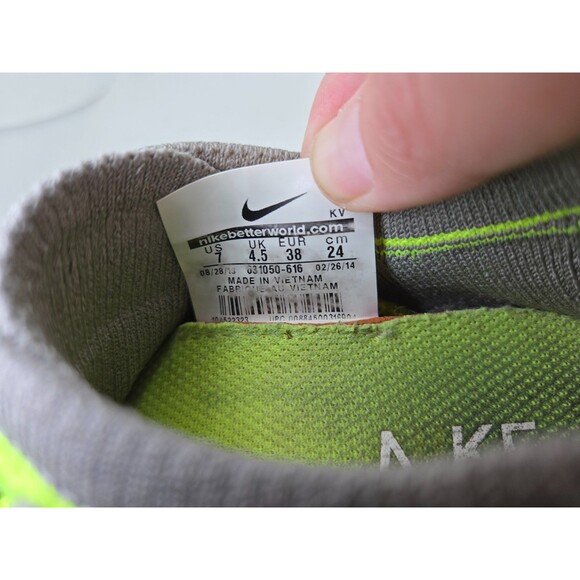 Nike Free 4.0 Flyknit Shoes Women's 7 Green Running Athletic Barefoot Sneakers - Picture 8 of 8